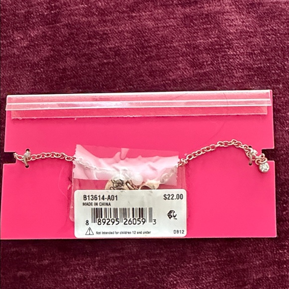 Betsey Johnson Rose Gold Cross Charm Anklet - Picture 3 of 4